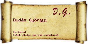 Dudás Györgyi névjegykártya